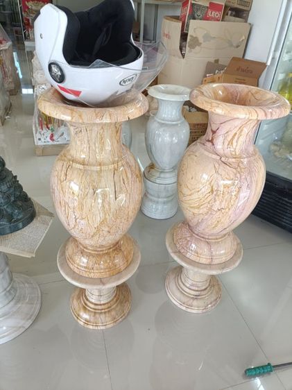 แจกันหินอ่อนแท้ขนาดสูง 60 cm ฐาน30 cmความสูง 90 cm ราคาคู่ละ รูปที่ 4
