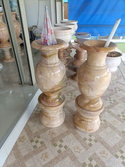แจกันหินอ่อนแท้ขนาดสูง 60 cm ฐาน30 cmความสูง 90 cm ราคาคู่ละ รูปที่ 5