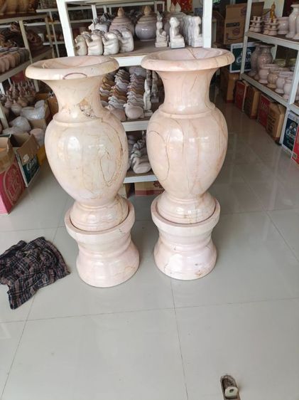 แจกันหินอ่อนแท้ขนาดสูง 60 cm ฐาน30 cmความสูง 90 cm ราคาคู่ละ รูปที่ 3