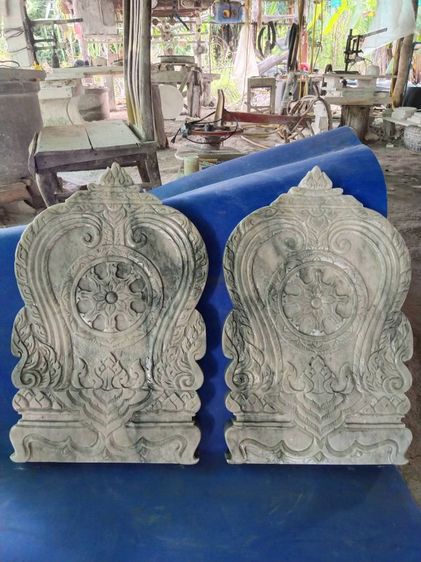 เสมาหินอ่อนแท้ขนาดกว้าง 42 ซมสูง 70 ซมราคาชุดละชุดนึงมีทั้งหมด 8 ใบ รูปที่ 4