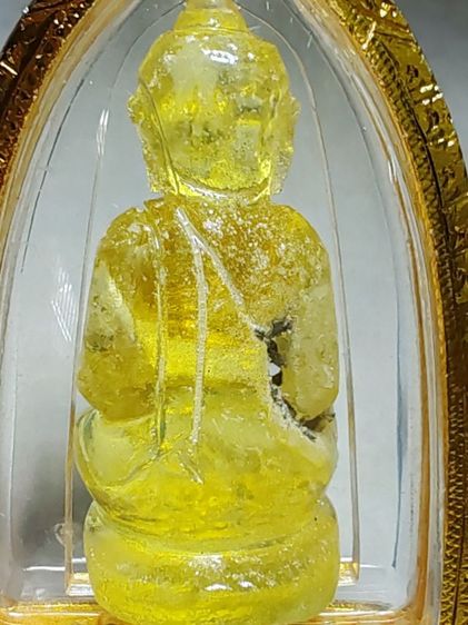 พระแก้วกรุฮอด​ หินจุยเจียเนื้อสีเหลืองบุษราคัมพร้อมกรอบอย่างดี​ ขนาด​ 2​ x​ 5​ ซ.ม. รูปที่ 4