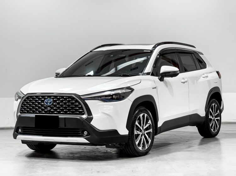 รถ Toyota Corolla Cross 1.8 Hybrid Premium Safety Modellista สี ขาว