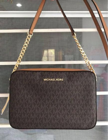 หญิง น้ำตาล หนังแท้ Michael Kors แท้💯มือสอง สภาพดี ทรงกล่อง งาน Michael kors 🇺🇸💯