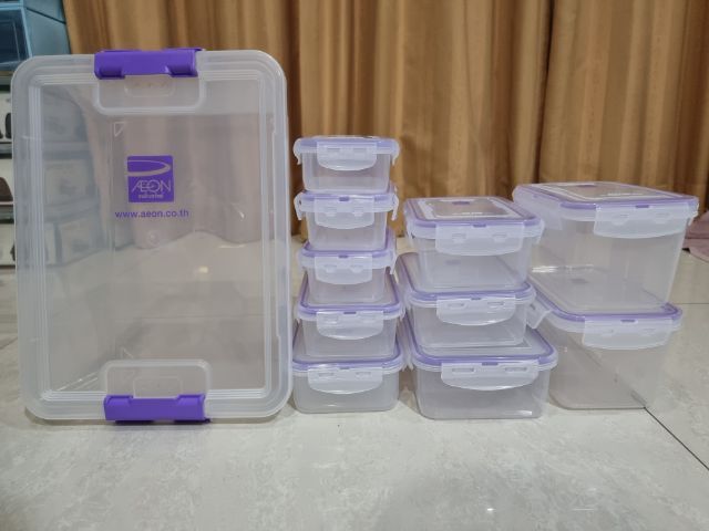 Super lock ชุดกล่องอเนกประสงค์ ขนาด 27.3 x 38 x 15 ซม. พร้อมกล่องถนอมอาหาร 11 ใบ (ทั้งหมด 24 ชิ้นรวมฝาและช่องแบ่ง) จาก AEON รูปที่ 3