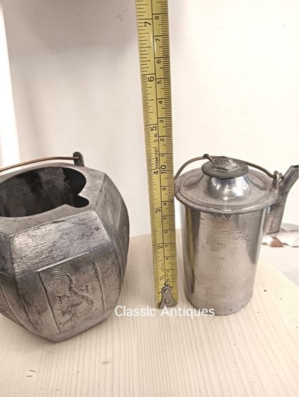 กาน้ำชา หกเหลี่ยม โบราณ เก่าสะสม รูปที่ 13