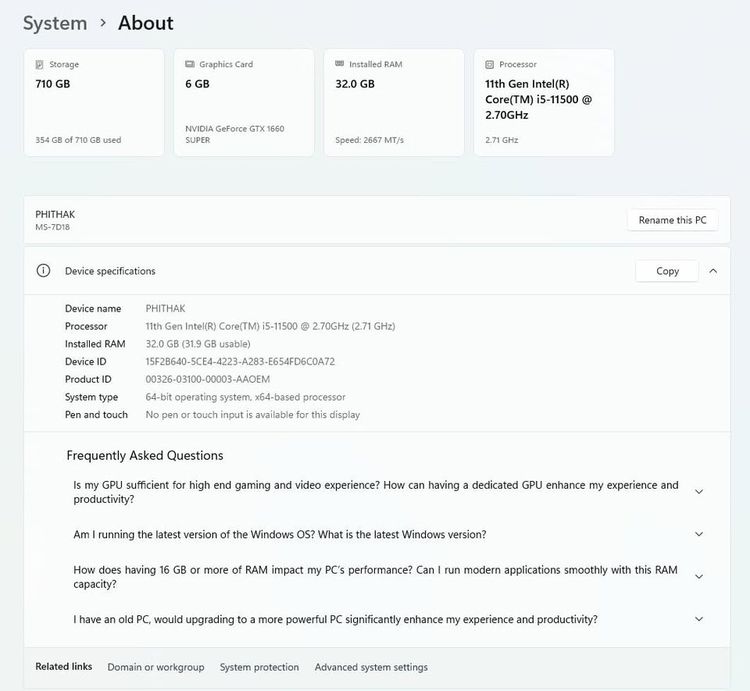 i5 11500 GTX 1660 SUPER 6GB รูปที่ 9
