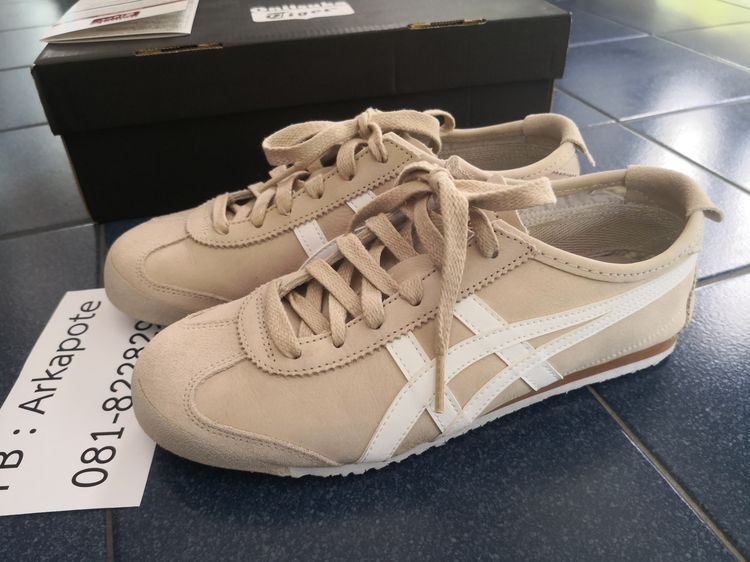 รองเท้าผ้าใบ หนัง PU UK 5 | EU 38 | US 6.5 น้ำตาล Onitsuka Tiger Mexico 66  เบอร์ 23.5cm สภาพมือ1  