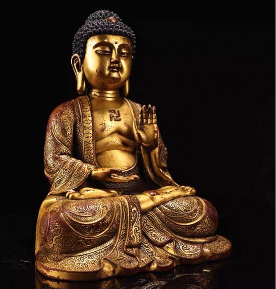 🕉️พระพุทธรูปไวโรจนะสำริดโบราณ