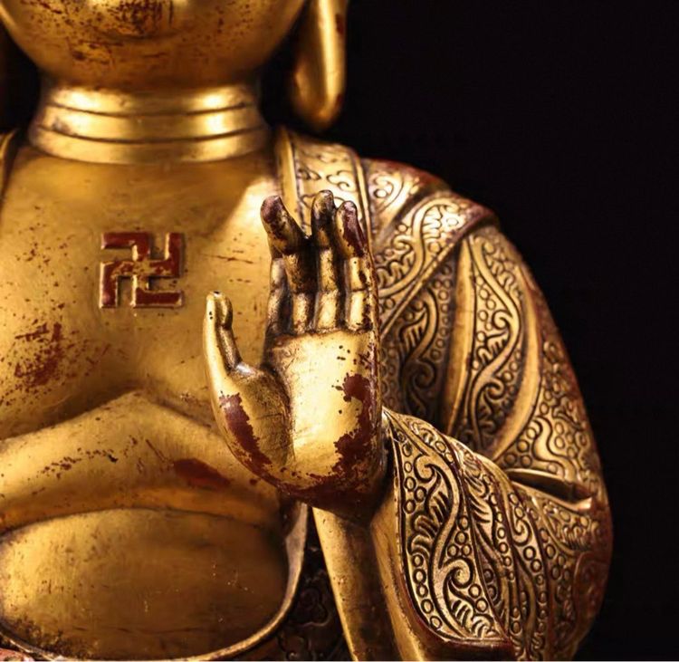 🕉️พระพุทธรูปไวโรจนะสำริดโบราณ รูปที่ 2