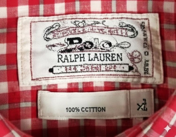Polo Ralph Lauren red and white tartan-check cotton Western shirt.  รูปที่ 2