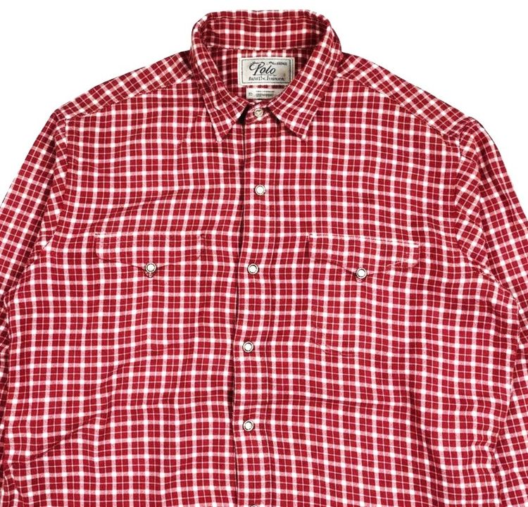 Polo Ralph Lauren red and white tartan-check cotton Western shirt.  รูปที่ 4