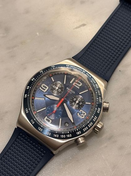 นาฬิกา Swatch Blue grid สีน้ำเงิน YVS454