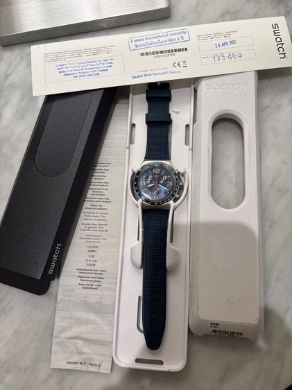 นาฬิกา Swatch Blue grid สีน้ำเงิน YVS454 รูปที่ 2