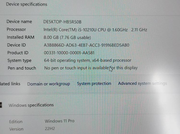Thinkpad x13 core i5 - 10210u 1.60 Ghz Ram 8 Gb SSD M.2 256 Gb จอ 13.3 นิ้ว คี้ย์บอร์ดมีไฟ รูปที่ 13