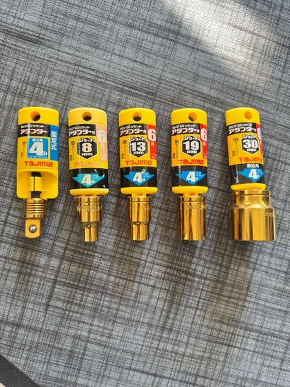 ลูกบล็อกทอง Tajima 4 หุนหรือ ครึ่งนิ้ว เบอร์ 8 13 19 30 mm