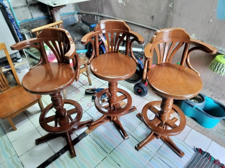 อื่นๆ เก้าอี้บาร์สูง อื่นๆ เก้าอี้ไม้สัก หมุนได้