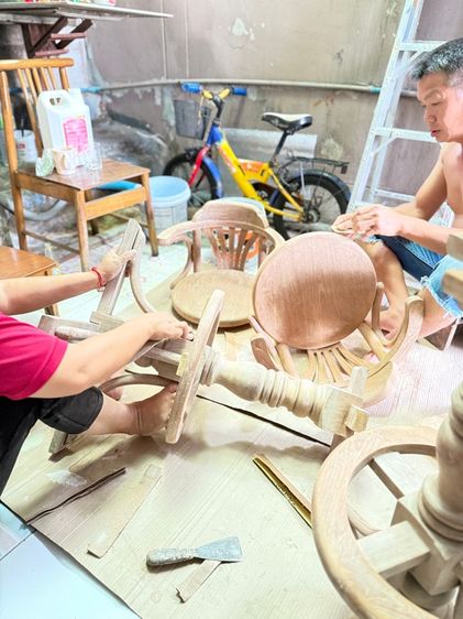 เก้าอี้ไม้สัก หมุนได้ รูปที่ 6