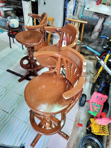 เก้าอี้ไม้สัก หมุนได้ รูปที่ 2