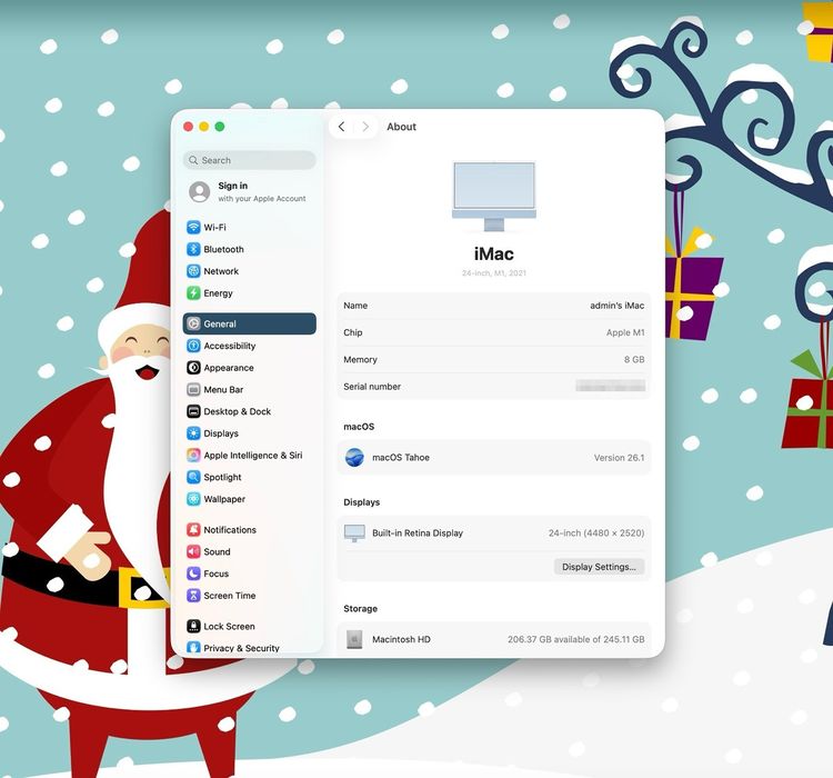 iMac 24-inch M1 2021 Ram8GB SSD256GB CPU8-Core GPU7-Core 2Ports Blue รูปที่ 11