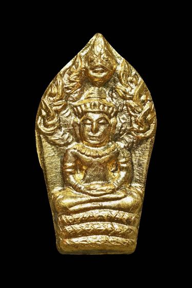 พระนาคปรกใบมะขาม รุ่นแรก เนื้อทองคำ หลวงปู่หลิว วัดไร่แตงทอง ปี 2535 องค์แชมป์สามพรานพร้อมตลับทองคำมือ 1 รูปที่ 2