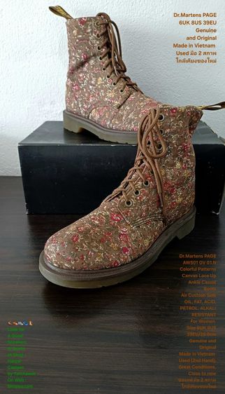Dr.Martens PAGE boots for Women 6UK 8US 39EU(25.0cm) Original ของแท้ มือ 2 สภาพใกล้เคียงของใหม่, รองเท้าบู้ท Dr.Martens สวยมาก รูปที่ 2