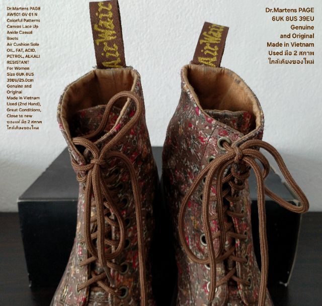 Dr.Martens PAGE boots for Women 6UK 8US 39EU(25.0cm) Original ของแท้ มือ 2 สภาพใกล้เคียงของใหม่, รองเท้าบู้ท Dr.Martens สวยมาก รูปที่ 8
