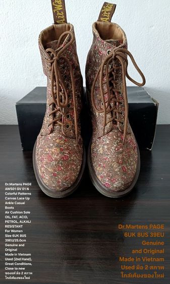 Dr.Martens PAGE boots for Women 6UK 8US 39EU(25.0cm) Original ของแท้ มือ 2 สภาพใกล้เคียงของใหม่, รองเท้าบู้ท Dr.Martens สวยมาก รูปที่ 6