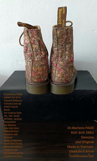 Dr.Martens PAGE boots for Women 6UK 8US 39EU(25.0cm) Original ของแท้ มือ 2 สภาพใกล้เคียงของใหม่, รองเท้าบู้ท Dr.Martens สวยมาก รูปที่ 12