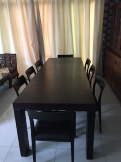 POLIFORM DINING TABLE 8 LEATHER CHAIRS