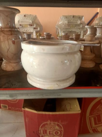 กระถางธูปหินอ่อนแท้ขนาด 9 นิ้ว รูปที่ 2