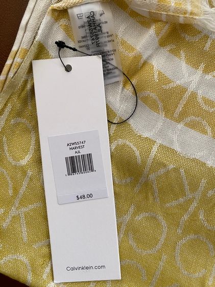 CALVIN KLEIN MONOGRAM PRINT SCARF ผ้าพันคอ ของแท้ พร้อมส่ง รูปที่ 8