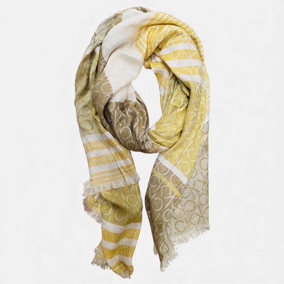 CALVIN KLEIN MONOGRAM PRINT SCARF ผ้าพันคอ ของแท้ พร้อมส่ง