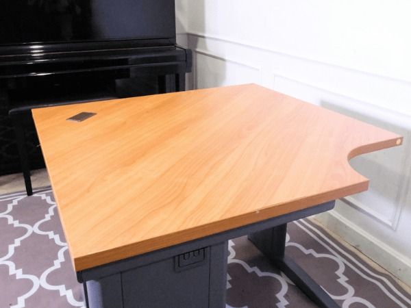 โต๊ะทำงานท็อปไม้สีน้ำตาล 90cm สำหรับต่อเข้ามุม L ขาเหล็ก Rockworth (26) รูปที่ 4