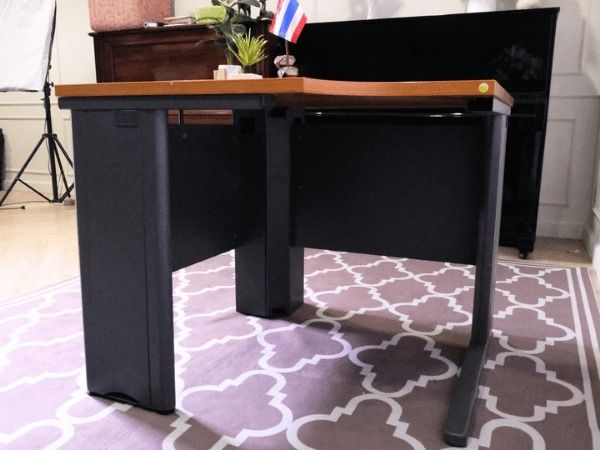 โต๊ะทำงานท็อปไม้สีน้ำตาล 90cm สำหรับต่อเข้ามุม L ขาเหล็ก Rockworth (26) รูปที่ 5