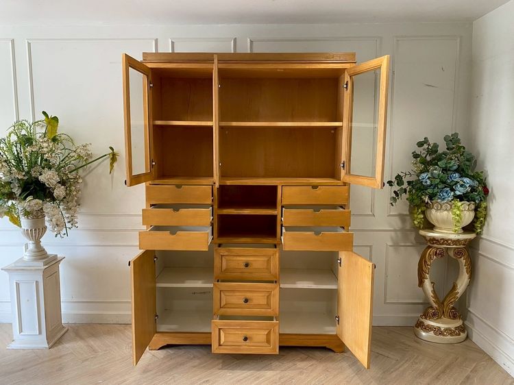 ตู้โครงไม้สัก 5 บานเปิด 9 ลิ้นชัก 2 ช่องวางของ รูปที่ 2