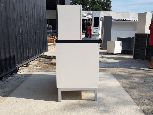 ชุดตู้ไม้ 3 ลิ้นชัก 1 บานเปิด พร้อมชั้นวางบิ้วอิน สีขาวดำ รูปที่ 6