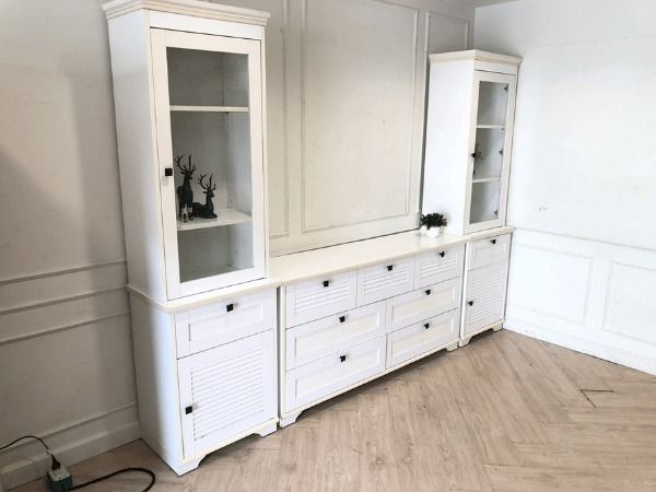 ชุดตู้วางทีวี ท็อปกระจก สีขาว สไตล์โมเดิร์น รูปที่ 4