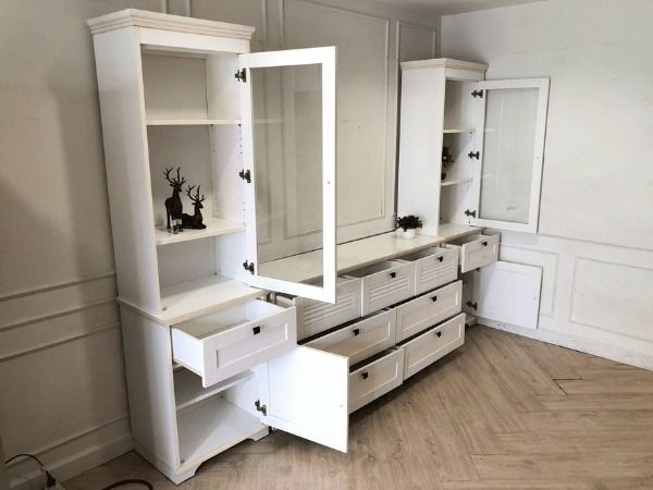 ชุดตู้วางทีวี ท็อปกระจก สีขาว สไตล์โมเดิร์น รูปที่ 5