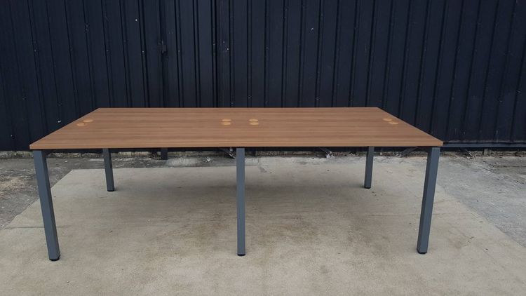 โต๊ะประชุม 4 ที่นั่ง ท็อปไม้ MDF ขาเหล็ก สีเทา รูปที่ 2