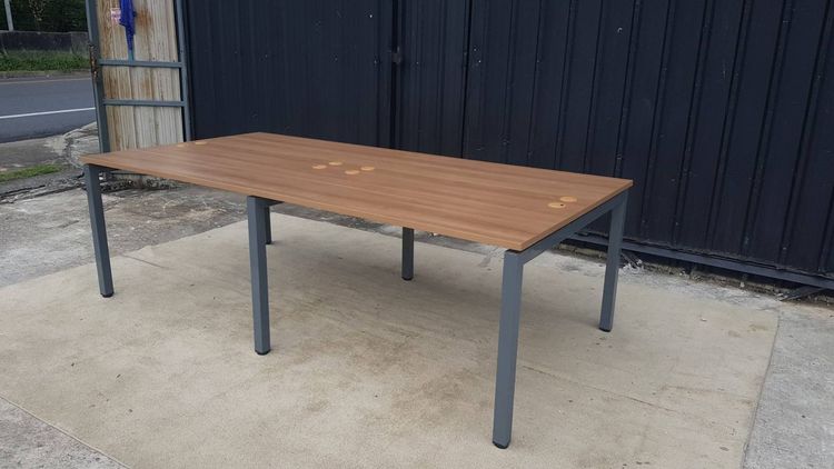 โต๊ะประชุม 4 ที่นั่ง ท็อปไม้ MDF ขาเหล็ก สีเทา รูปที่ 3