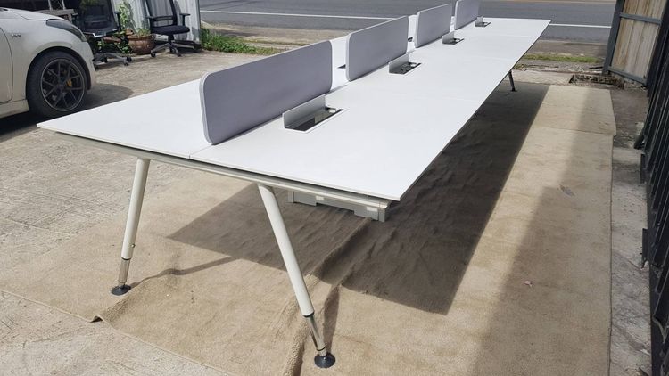 ชุดโต๊ะทำงานกลุ่ม 8 ที่นั่ง ยี่ห้อ Rockworth มีพาทิชั่นกั้น ขาเหล็ก สีขาว รูปที่ 5