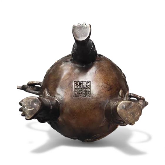 ✨รูปปั้นธูปหอมรูปมังกรสิงโตสำริดจีนโบราณ รูปที่ 4