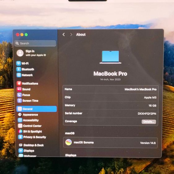 MacBook Pro 14-inch Apple M3 RAM 16GB SSD 512GB  รอบชาร์จ 2  AppleCare+ ถึง 17 ต.ค. 2027 รูปที่ 10
