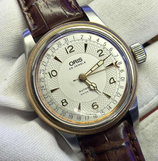 Vintage Oris Big Crown Pointer Date King Size โอริส บิ๊กคราวน์ 754-7543 Auto made swiss สภาพดีมาก เดินปรกติตรง วันที่ก้ามปู 40-44มม.ตัวใหญ่ รูปที่ 4