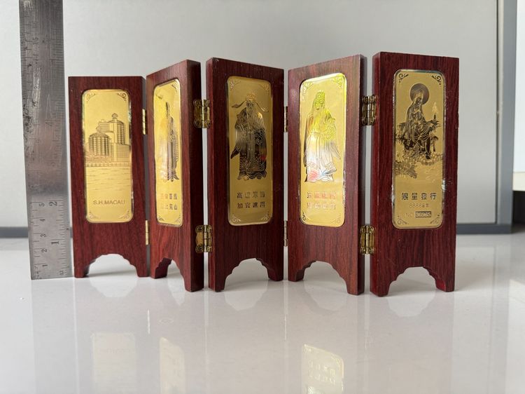 ➗➰ คิดราคาคนละครึ่ง 🎎 เครื่องรางจากมาเก๊า 2 ชุด ฉากไม้บานพับ เทพพระเจ้าฮกลกซิ่ว รูปที่ 2