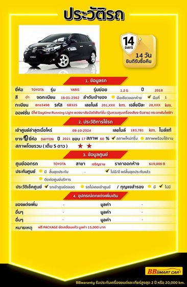 Toyota Yaris 2018 1.2 G Sedan เบนซิน ไม่ติดแก๊ส เกียร์อัตโนมัติ ดำ รูปที่ 2