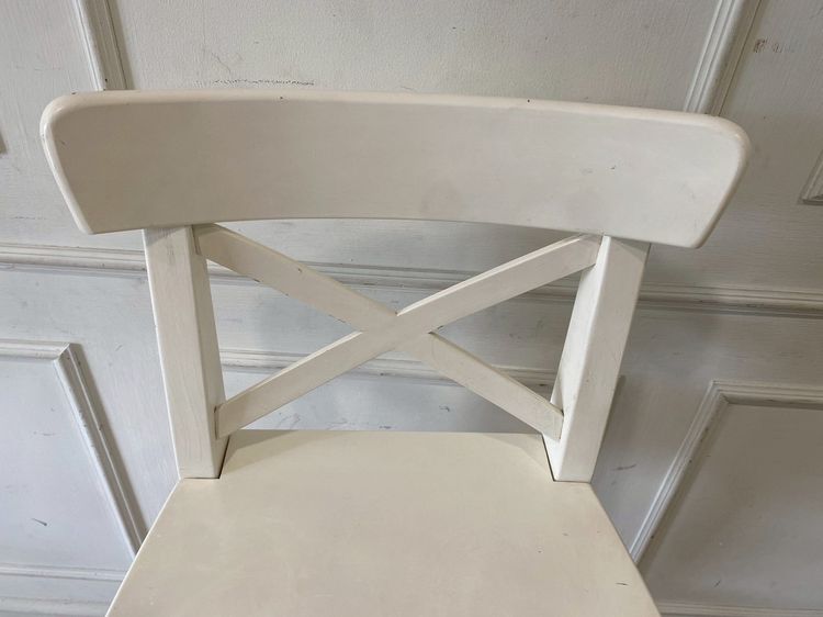 เก้าอี้บาร์ เก้าอี้ไม้ สีขาว รูปที่ 6