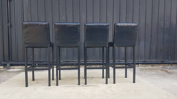 เก้าอี้บาร์ เบาะหนัง ขาเหล็ก สีดำ รูปที่ 6