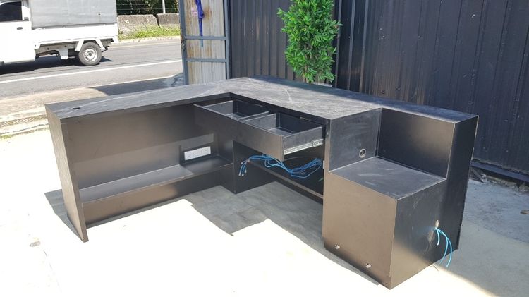 เคาน์เตอร์ไม้เข้ามุมแอล 2 ลิ้นชัก ลายหินอ่อน สีเทาเข้ม รูปที่ 6