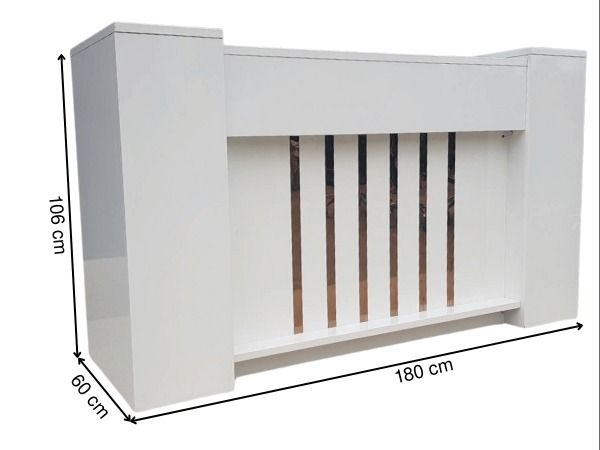 เคาน์เตอร์ต้อนรับ 2 บานเปิด 2 ลิ้นชัก สีขาว รูปที่ 8